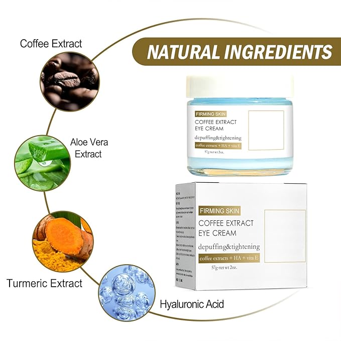 2PCS Caffeine Eye Cream for Dark Circles and Puffiness, Anti-Wrinkle Stay-Up Late Retinol Eye Cream, Tightening & Firming Skin, Dilute Dark Circles