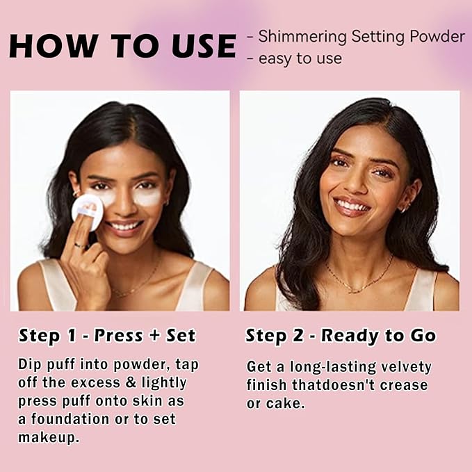 Oil Control Loose Powder Makeup Translucent Setting Powder Shimmer Long Lasting Lightweight Polvo Traslucido Maquillaje Para Mujer Face Powder Makeup - 04 Dark Brown Shimmer