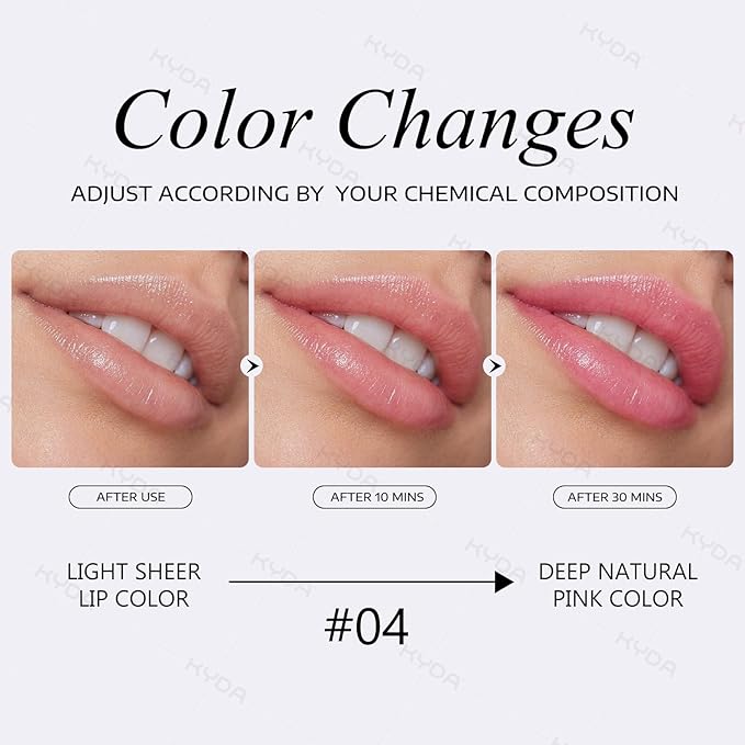 KYDA PH-Activated Lip and Cheek Stain, PH Color Changing Formula for Lasting Custom Lip Color, Keep Lips Soft and Moisturizing with Avocado Oil, Multiuse Color Balm, RED