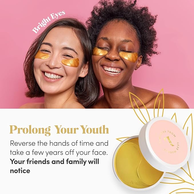 24K Gold Collagen Under Eye Mask - Bright Eyes Anti Aging Treatment