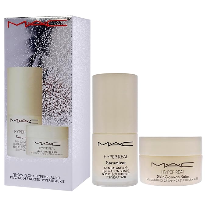 Bizzare Blizzard Snow Peony Hyper Real Kit by MAC for Women - 2 Pc 0.5oz Hyper Real Serum, 0.5oz Hyper Real Cream