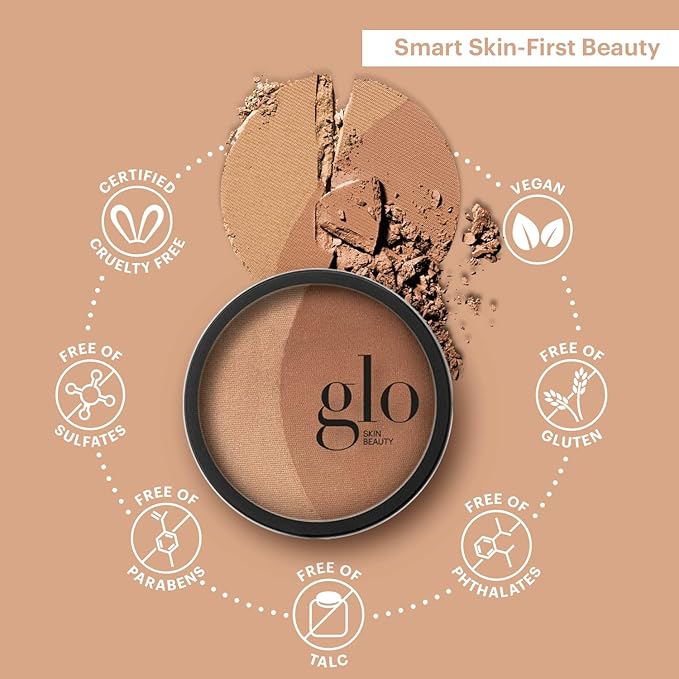 Glo Skin Beauty Bronzer Pressed Powder (Sunkiss) - Mineral Based Makeup Adds Warmth and Natural Contour for a Sun-Kissed Glow