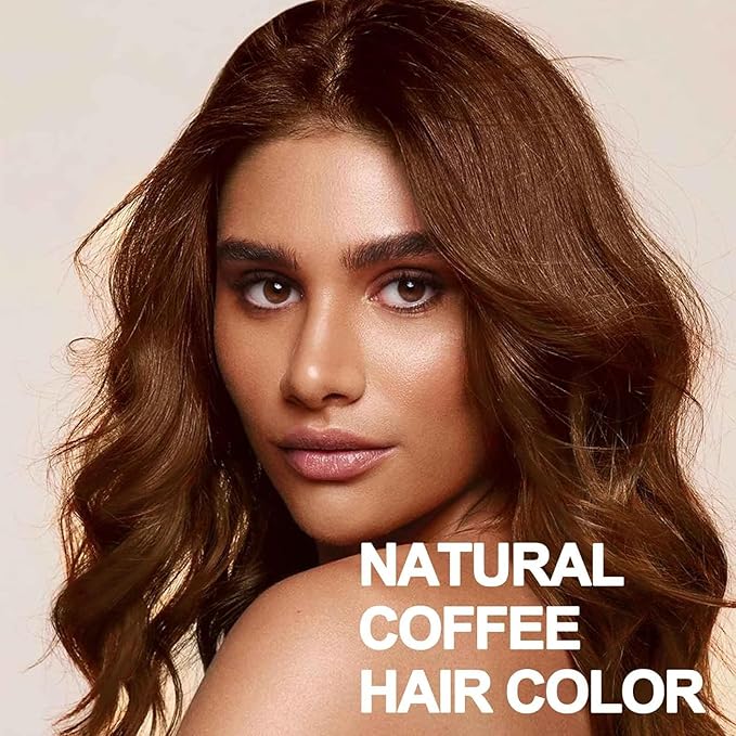 Coffee Hair Dye Shampoo 3 in 1, Long-lasting & Natual Hair Color Shampoo, Herbal Ingredients Natural Shampoo Hair Dye Effect in Minutes, Gifts for Men Women 500ml