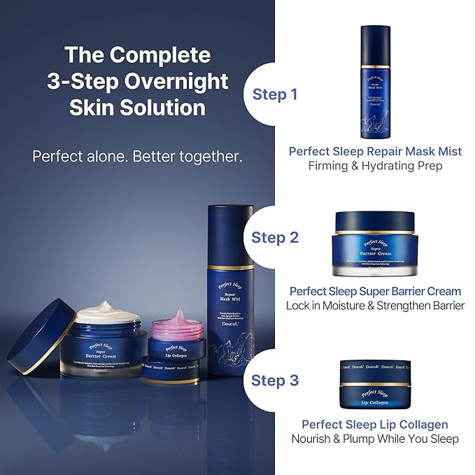 Perfect Sleep Lip Collagen 0.52fl.oz/15ml, Hydrolyzed Collagen+Rice Protein, Willow Bark Extract & Peptide to Nourish, Moisturize & Exfoliate the lips, Sleep-Beauty, Korean Overnight Lip Mask