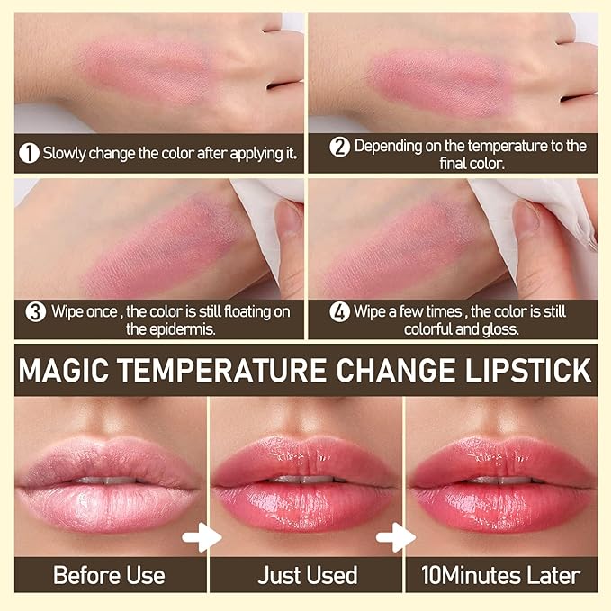 Flower Lip Balm - Color Changing Lipstick Jelly Lip Stain for Perfect Pink Shade, Unique pH Lip Balm for Your Lips, Vegan Flower Balm (Blue Flower)