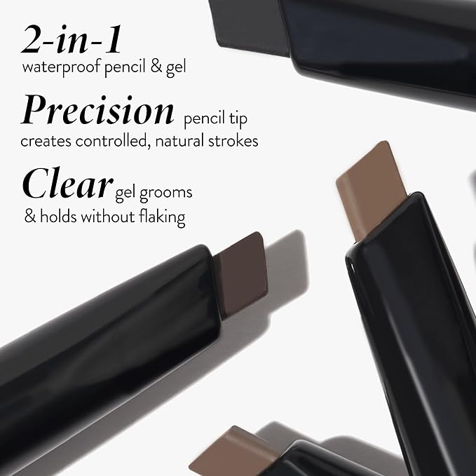 LAURA GELLER NEW YORK Sculpt-n-Stay Waterproof Brow Pencil & Gel- Soft Black