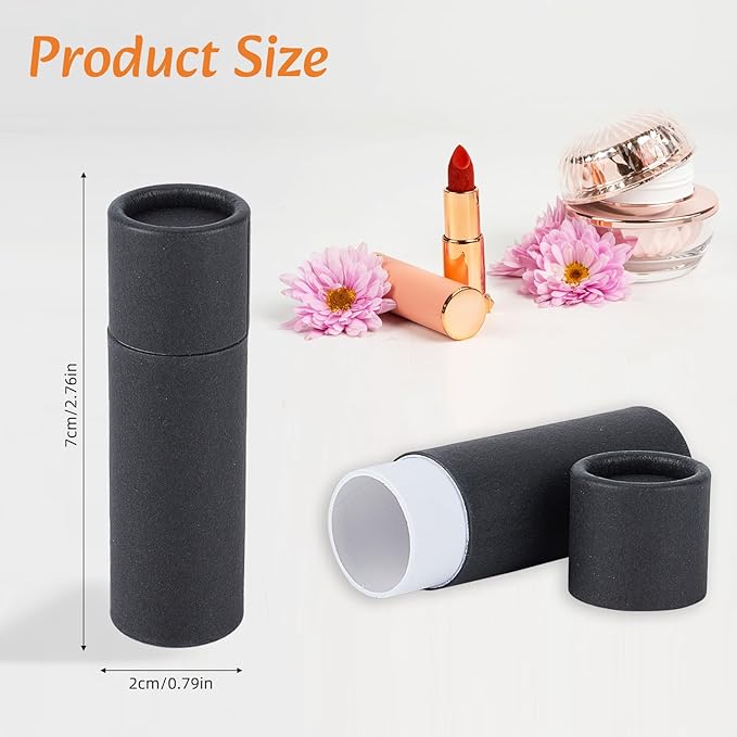 NICENEEDED 10 Pcs Paperboard Lip Balm Tubes, Paper Lipstick Tube, Cardboard Empty Lip Gloss Container Solid Perfume Tube Cosmetic Box for DIY Lip Gloss Balm Chapstick