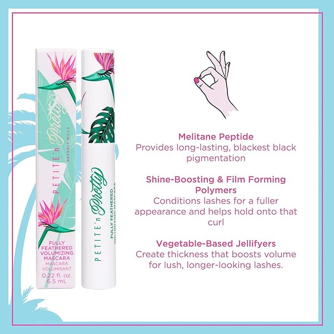 Petite ’n Pretty GLOW Makeup Set for Kids, Tweens and Teens - Includes Cheek & Highlighter Duo, Gloss Lip Balm, and Fully Feathered Volumizing Mascara - Clean Makeup, Made in the USA