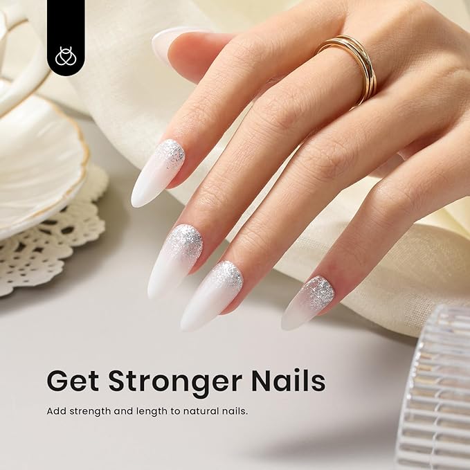 Beetles Builder Gel for Nails -15ml 7 in 1 Milky White Nail Strengthener Gel for Building Apex & Nails Extension DIY Salon Nail Art Design Beauty Gift Sets for Mom Women