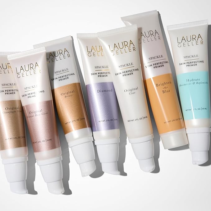 LAURA GELLER NEW YORK Spackle Primer - Champagne Glow - Super-Size 2 Fl Oz - Hyaluronic Acid Makeup Primer for Mature Skin