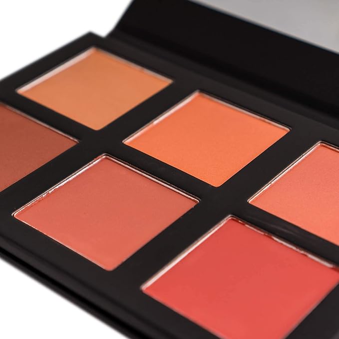 SHANY Shimmer & Matte Powder Blush Makeup Palette with Mirror - 6 Color Makeup Blush Palette - BLUSH