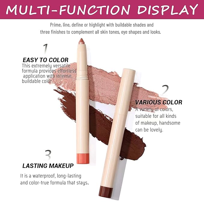 Green Eyeshadow Stick, Smooth Cream Shimmer Eyeshadow Pencil, Waterproof Long Lasting High Pigmented Hypoallergenic Eye Shadow Highlighter Stick Create Multi-Dimension Eyes Look(08# Grass Green)