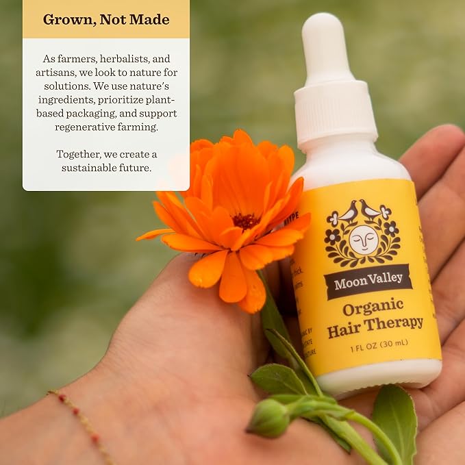 Moon Valley Organics Organic Hair Therapy for Every Type of Hair With MCT Oil, Jojoba Oil, Argan Oil, And Rosemary - Reduce Frizz, Hydrate, Heal Damaged Hair