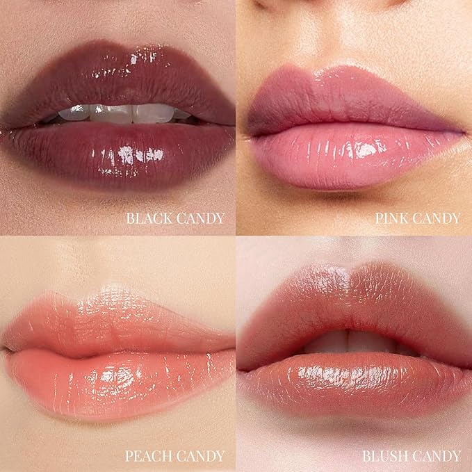 KYDA 2 Colors Tinted Lip Balm, Hydrating Sheer Formula Lip Balm, Natural Glossy Finish, Moisturizing Lip Care Balm for Dry Lips, Pink Candy and Peach Candy