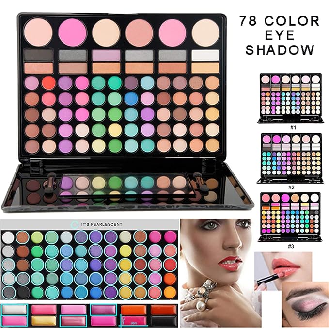 Pro Makeup Gift Set All In One Makeup Palette Cosmetic Contouring Kit 78 Colors Eyeshadow Palette with Blush, Face Powder and Lip Gloss #3 - Ideal Gift for Holiday