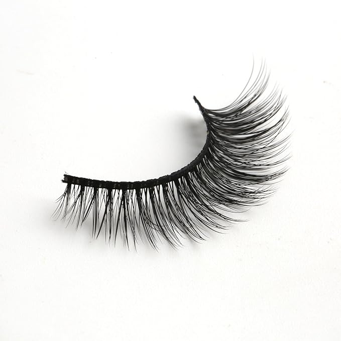 SUNWELL False Eyelashes 12mm Mink Lashes Natural Look Cat Eye Faux Mink Lashes 3D Fluffy Soft Luxury Volume Fake Eyelashes 10 Pairs Pack