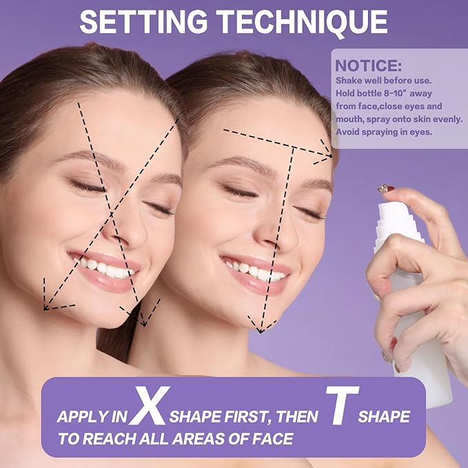 UCANBE Dewy Setting Spray for Makeup, Long Lasting Hydrating Make Up Finishing Spray for Face, Micro-Fine Mist Fixing Spray for Dewy Glow Finish, Lightweight & Waterproof for up to 16 Hours Wear