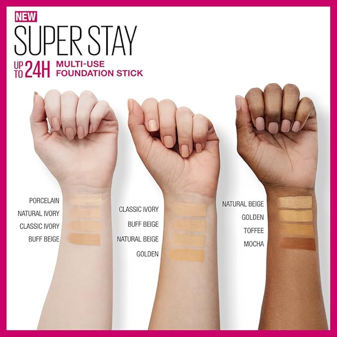 Maybelline New York Super Stay Foundation Stick For Normal to Oily Skin, Golden, 0.25 oz.