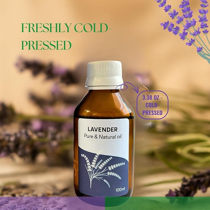 Roots & Above Pure Natural Lavender Essential Oil 3.38 oz/100ml for Diffuser, Skin, Hair, Self-Care, Soap & Candle Making Scent Fragrance