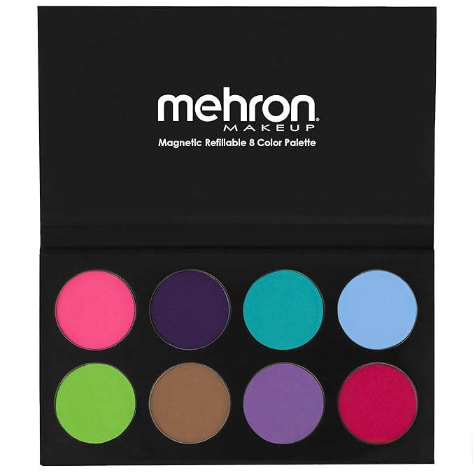 Mehron Makeup Paradise Makeup AQ 8 Color Pastel Palette | Magnetic Refillable Body Paint & Face Paint Palette | Professional Water Activated Makeup for Costumes, SFX, Halloween, & Cosplay