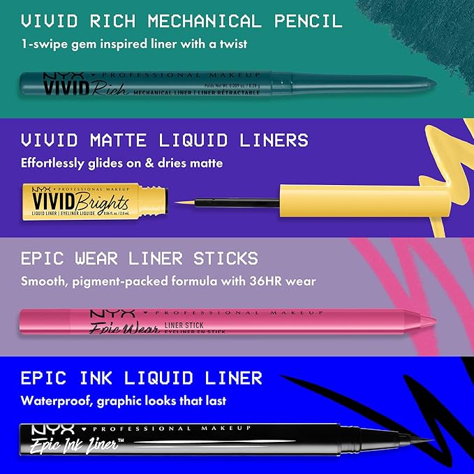 NYX PROFESSIONAL MAKEUP Mechanical Eye Pencil, Vivid Rich Mechanical, Creamy Retractable Eyeliner - Aquamarine Dream, Aqua Green Eyeliner