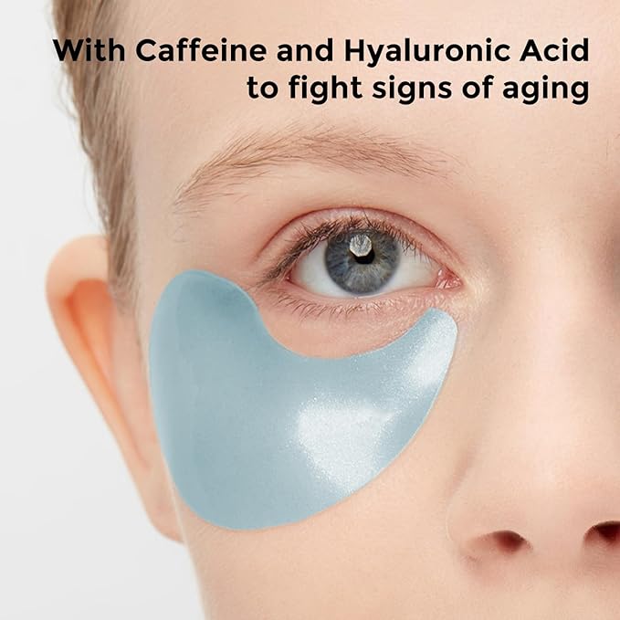 Under Eye Patches Caffeine & Hyaluronic acid (60pc), Eye Patches for Puffy Eyes, Dark Circles, Under Eye Bags, Fine Lines ㅣ Paraben free, Korean Skincare
