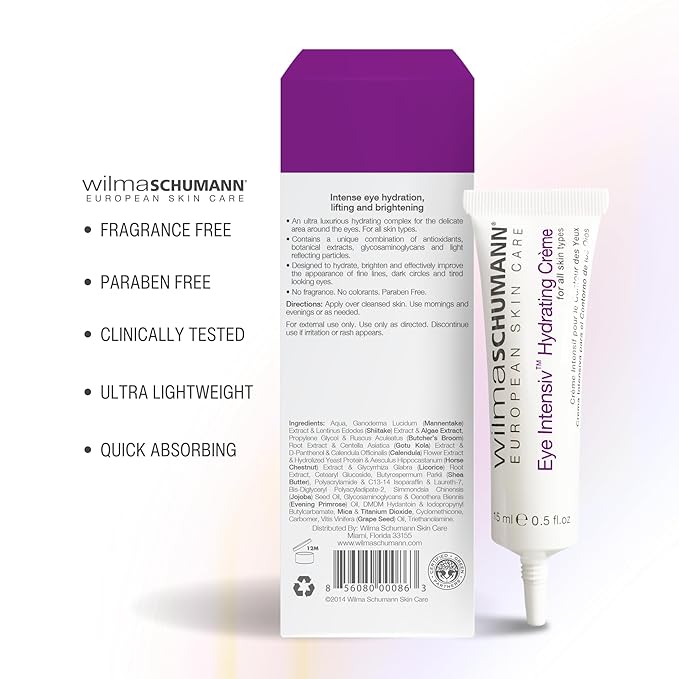 Eye Intensiv Hydrating Crème - Hydrating Face Moisturizer to Reduce Fine Lines and Wrinkles - Eye Cream, 0.5OZ/15ML - Luxury Skin Care