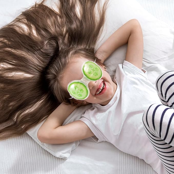 Beavorty 3pcs Sleep mask Eye mask Sleeping mask face mask Cucumbers Gel ice Cooling mask Cooling Eye Pads Eye Cooling mask Kids Cooling Masks Eye Patch Child Cold PVC