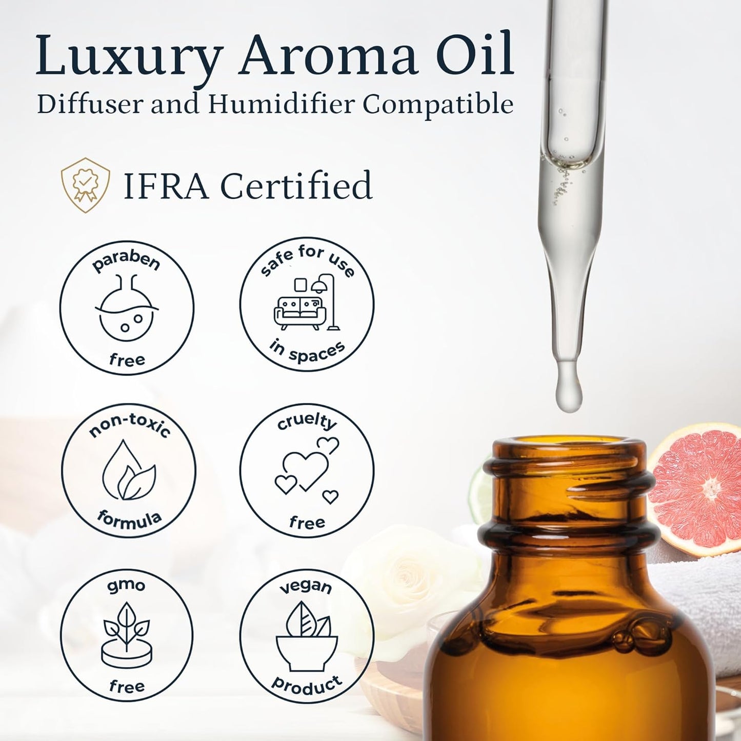 PuroSentido Santal Aroma Oil (10 ml) - Luxury Essential & Fragrance Oil for Diffusers and Humidifiers, Sandalwood, Violet & Amber Home & Hotel Scent