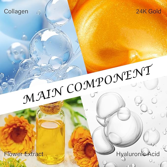 25 Paris Under Eye Patches Eye Mask for Puffy Eyes, Reducing Dark Circles, Anti-Aging & Refreshing, Collagen Eye Mask Eye Pads for Skin Care, 24K Gold