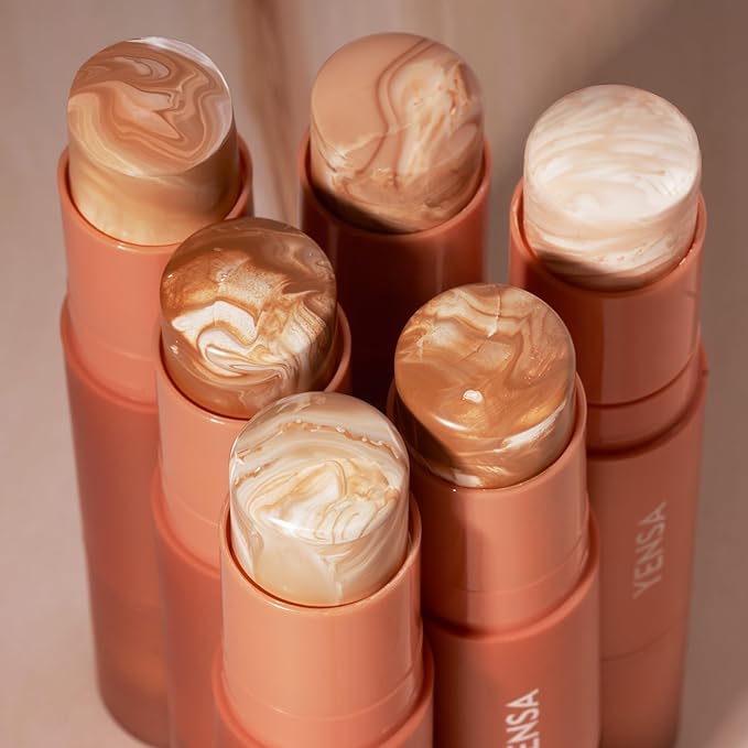 YENSA Super Serum Silk Foundation Stick - Full Coverage Foundation, Contour, Concealer, Bronzer All-In-One 100 mL / 3.5 oz (Deep 1)