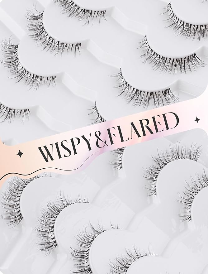 Natural Lashes Mink Natural Eyelashes False Eyelashes Natural Look False Lashes Wispy Eye Lashes Cat Eyelashes Fake Lashes KD292