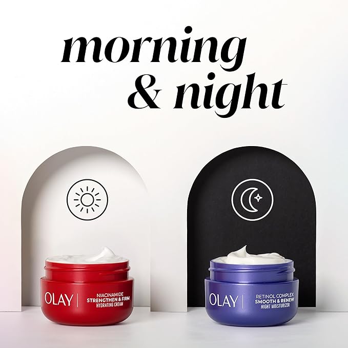 Olay Retinol Face Moisturizer, Smooth & Renew Cream for Women, Fragrance-Free - Anti-Aging, Anti-Wrinkle, Smooth Fine Lines, Tightening, Brightening - Recyclable Sustainable Eco Jar, Non-Greasy, 2 Oz