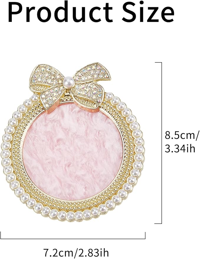NICENEEDED 2 PCS Resin Nail Art Palette, Nail Art Painting Mixed Color Makeup Palette with Pearls, Rhinestone Bowknot Edge Nail Polish Palettes Nail Art Display Board for Nail Salon