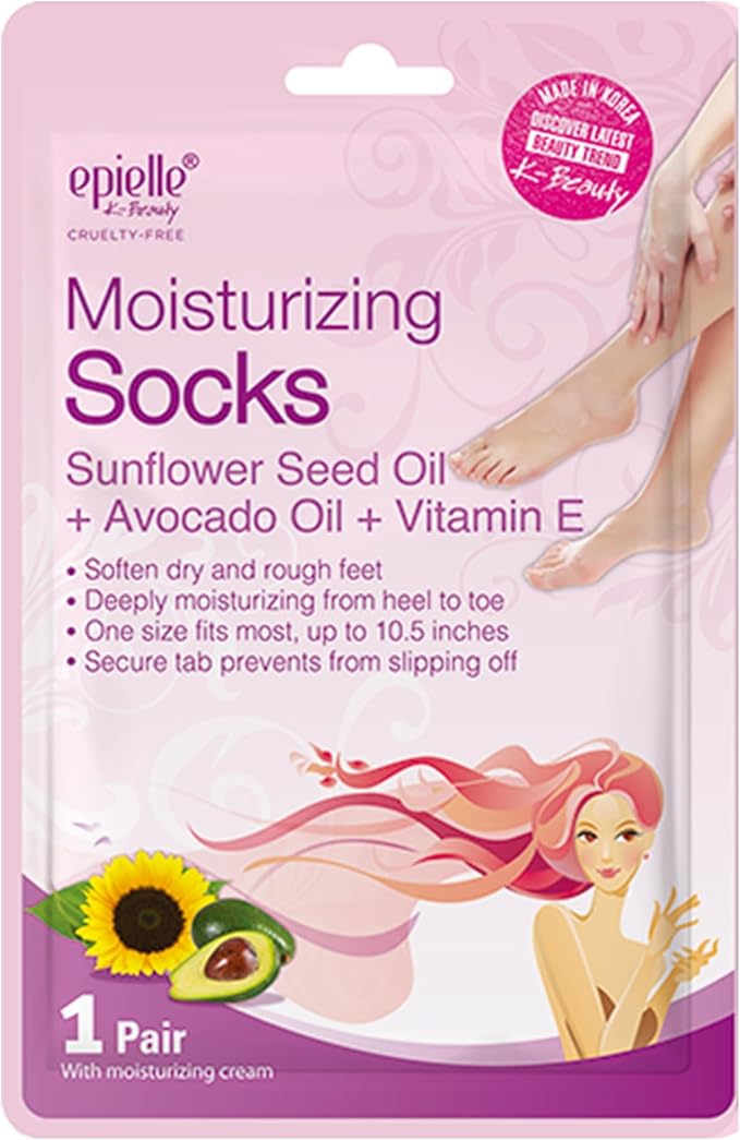 Epielle Hydrating & Moisturizing Hand & Foot Masks 12 Pairs, Relieve and Soften Dry Hands & Cracked Heels with Shea Butter & Sunflower Seed Oil, Korean Skin Care, Spa Set, Self Care Gifts for Women