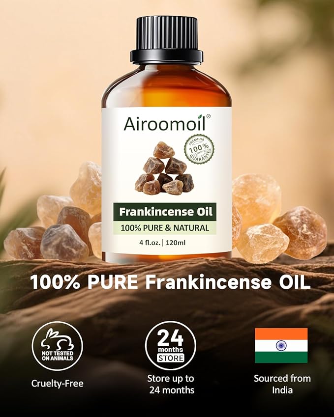 Pure Frankincense Essential Oil Pure for Aromatherapy Perfumes Soaps Use Diffuser Oils Home Use 4 Fl Oz