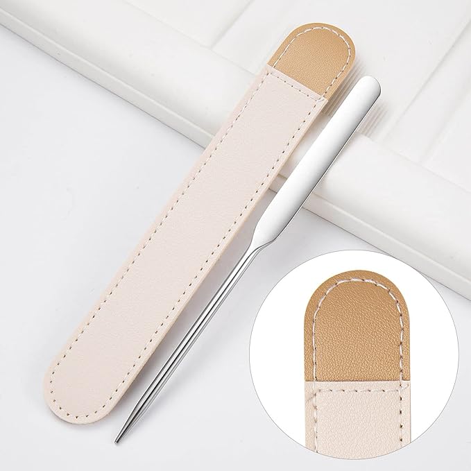 Korean Picasso Makeup Spatula Palette Set and Powder Puff for Liquid Foundation,Stainless Steel Mixing Spatula Scraper Artist Nail Art Stirring Makeup Tool