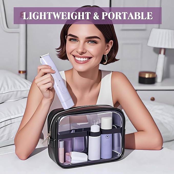 Bikini Trimmer Electric Razors for Women, 2-in-1 Dual-Head Cordless Body Hair Trimmer Facial Hair Removal for Face Lip Chin Pubic Underarm Legs, IPX6 Waterproof, Gifts for Women