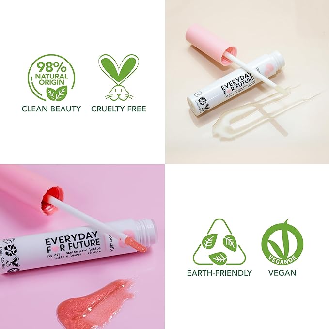 Coconut Lip Oil | Clear Transparent Lip Treatment with Coconut Oil | Moisturizing Lip Oil | Vegan & Cruelty Free Lip Oil | 99% Natural Lip Oil | Piña Colada 5 ml (Transparent)