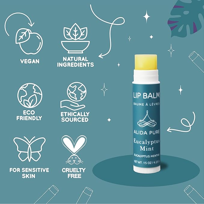Duet Lip Balm Collection, Vegan Lip Balm Set, Beeswax Free, with Avocado Oil, Organic Jojoba Oil, and Vitamin E, Natural Moisturizer for Dry, Chapped Lips, 5 Tube Set