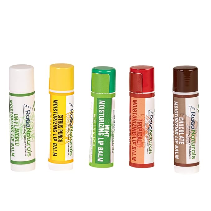 Unscented Lip Balm - 100% Natural Fragrance Free Moisturizing Lip Care for All Day Hydration - Original Beeswax, Shea Butter, Jojoba Oil, Vitamin E Infused - Pack of 4