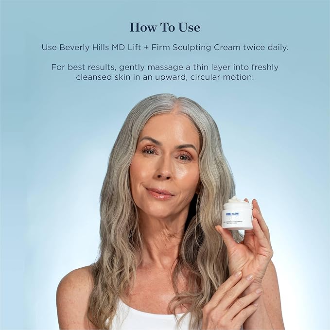 Beverly Hills MD Lift & Firm Sculpting Cream- Tighten & Tone Skin, Anti-Aging Lotion for Smooth, Moisturized Complexion- Lift and Smooth Face, Neck, Décolleté w/Silk Peptides, + Aloe Vera, Vitamin E