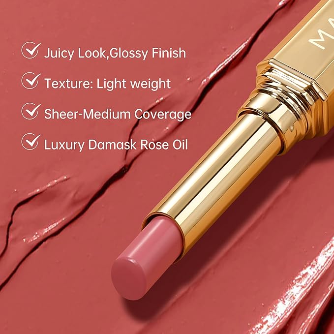 MAKI YIKA Red Lipstick for Women Moisture Hydrate Lipsticks Glossy Dark Red Lipsticks Sheer Finish Lightweight Tinted Lip Balm (Z12 Pampas)