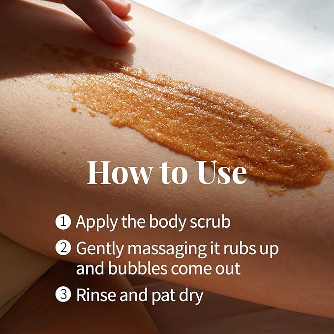 PLU Original Korean Walnut Body Scrub Polish - White Musk - Exfoliating & Moisturizing & Glow - for Acne, Cellulite, Stretch Marks, Spider Veins - Soft Musk Scent, 6.76 oz.