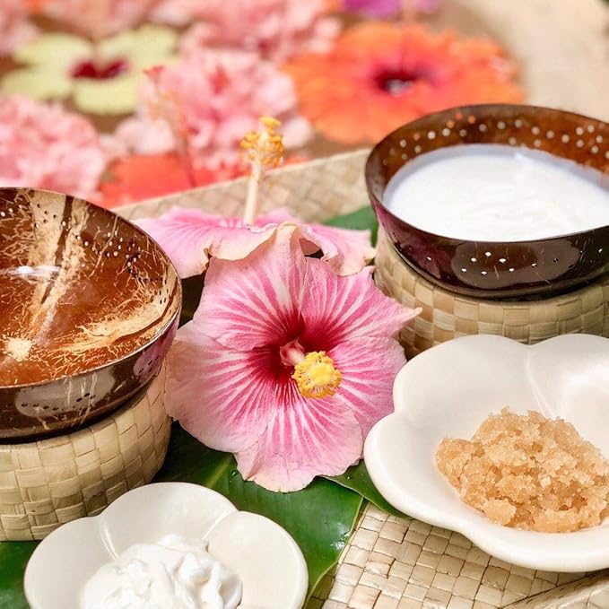 Pure Fiji Spa Gift for Women - Body Gift Box Include: Body Lotion 1Fl.Oz, Nourishing Exotic Oil 1 Fl.Oz, Body Butter 0.5oz & Sugar Rub 2oz, Scent White Gingerly