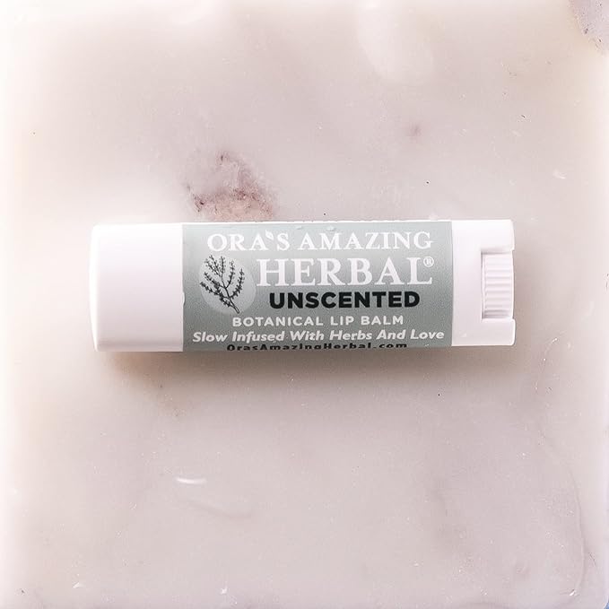 Unscented Lip Balm, Herbal Lip Balm, Healing Lip Balm, Balm for Perioral Dermatitis, Very Dry Lips, Natural Fragrance Free Beeswax Lip Balm (Unscented Pack of 3)