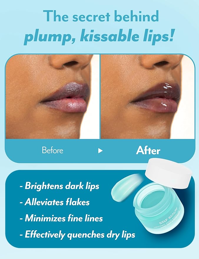 SelfBeauty Lip Mask - Cool Mint Rosemary, Vegan Lip Balm, Daily Lip Moisturizer, Overnight Hydrating Lip Treatment with Cool Mint, Lip Scrub Exfoliator Intensive Lip Repair, 0.51fl.oz