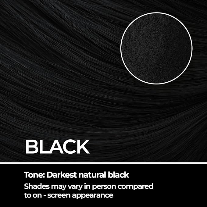 Keratin Hair Fibers for Men & Women - Fill In Fine or Thinning Hair, Instantly Thicker, Fuller Looking Hair (Black, 15g)