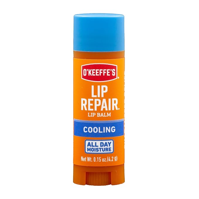 O'Keeffe's Cooling Relief Lip Repair Lip Balm for Dry, Cracked Lips, Stick, (Pack of 3)