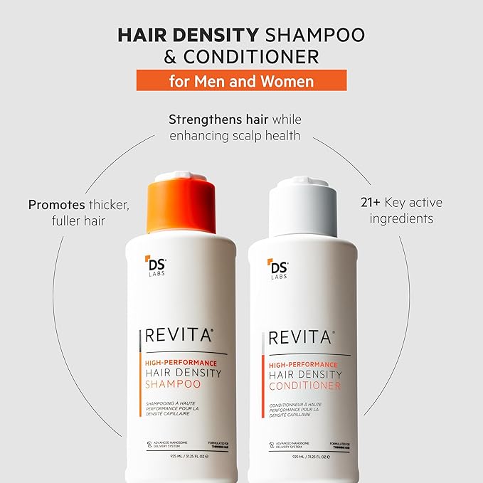 DS Labs Revita Shampoo and Conditioner – High-Performance Hair Density Kit, Volumizing, Thickening, Fuller, Sulfate & Silicone Free, For Men & Women, 925mL, Packaging May Vary